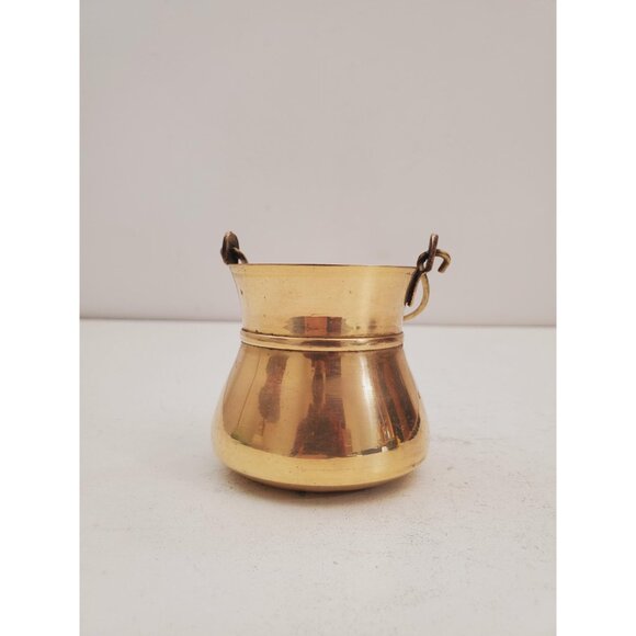 Vintage Brass Pot | Copper Cream - Sugar Bowl - Picture 2 of 10